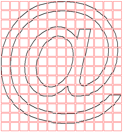 @ sign outline, divided into small blocks (32x32)